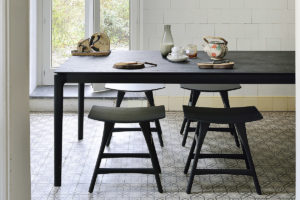 Black stained oak - Osso stool made by Ethnicraft
