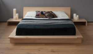 Oregon Japanese style low platform bed, here in maple