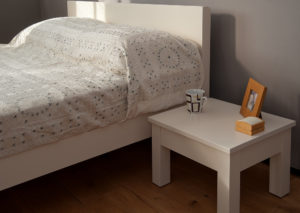 Designed to go with our Sahara wooden bed the Sahara contemporary wooden bedside table in white painted finish