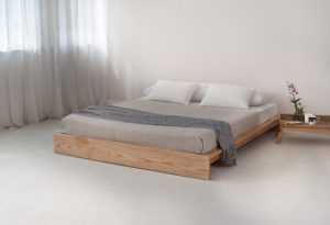 Minimal bedroom look with Ki low solid wood bed in Ash
