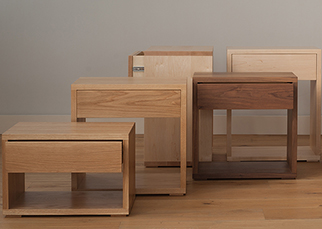 NBC made and desigend Cube bedside tables collection in a choice of wood and a range of heights to match your bed.