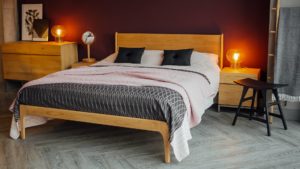 the Camden handmade wooden bed here in Oak