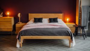 Solid wood Camden bed in warm Oak