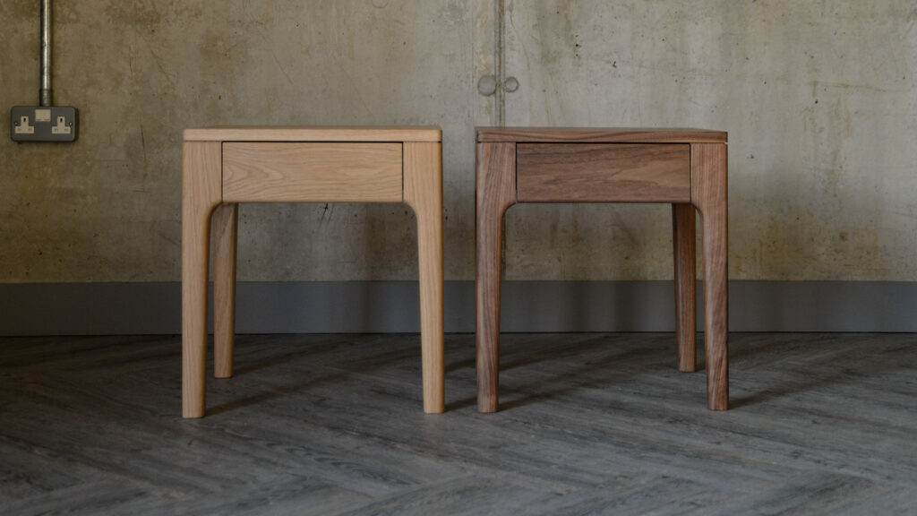 bedside tables with drawer designed to go with our mid-century style Camden bed