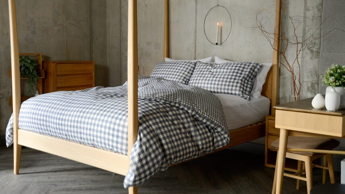 Gingham Cotton Bedding - Berry, Beige or Blue - Image 22