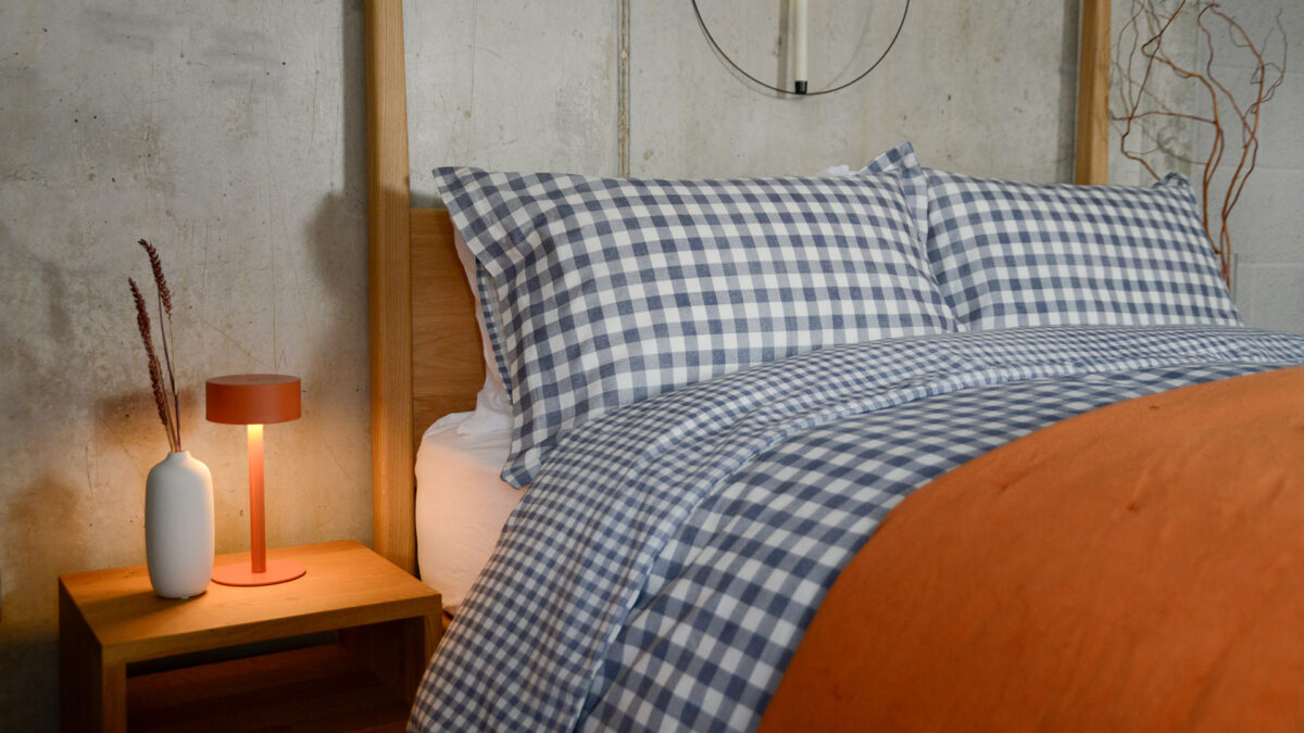 Gingham Cotton Bedding - Berry, Beige or Blue - Image 14