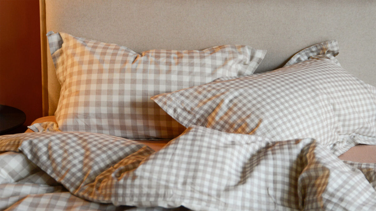 Gingham Cotton Bedding - Berry, Beige or Blue - Image 21