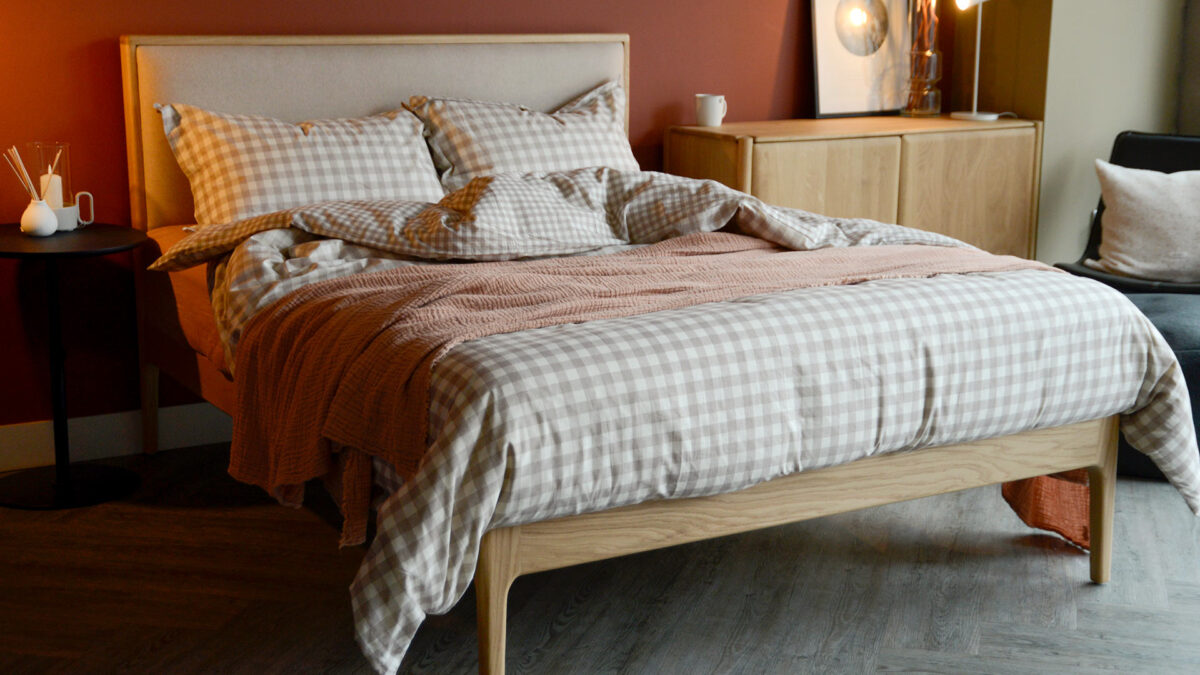 Gingham Cotton Bedding - Berry, Beige or Blue - Image 5