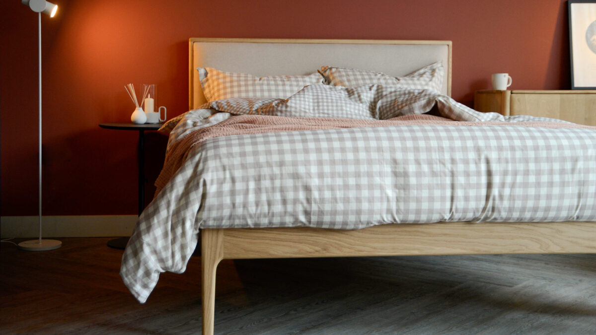 Gingham Cotton Bedding - Berry, Beige or Blue - Image 24