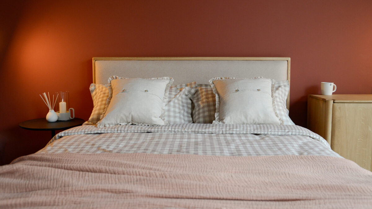 Gingham Cotton Bedding - Berry, Beige or Blue - Image 19