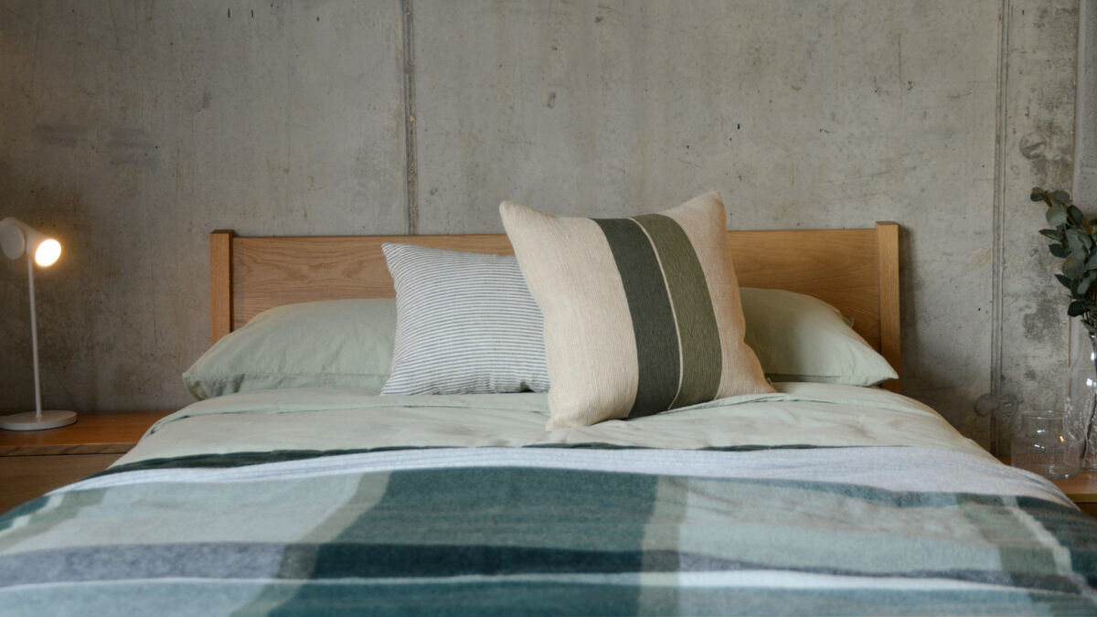 Cotton & Jute Green Stripe Cushion Cover - Image 6