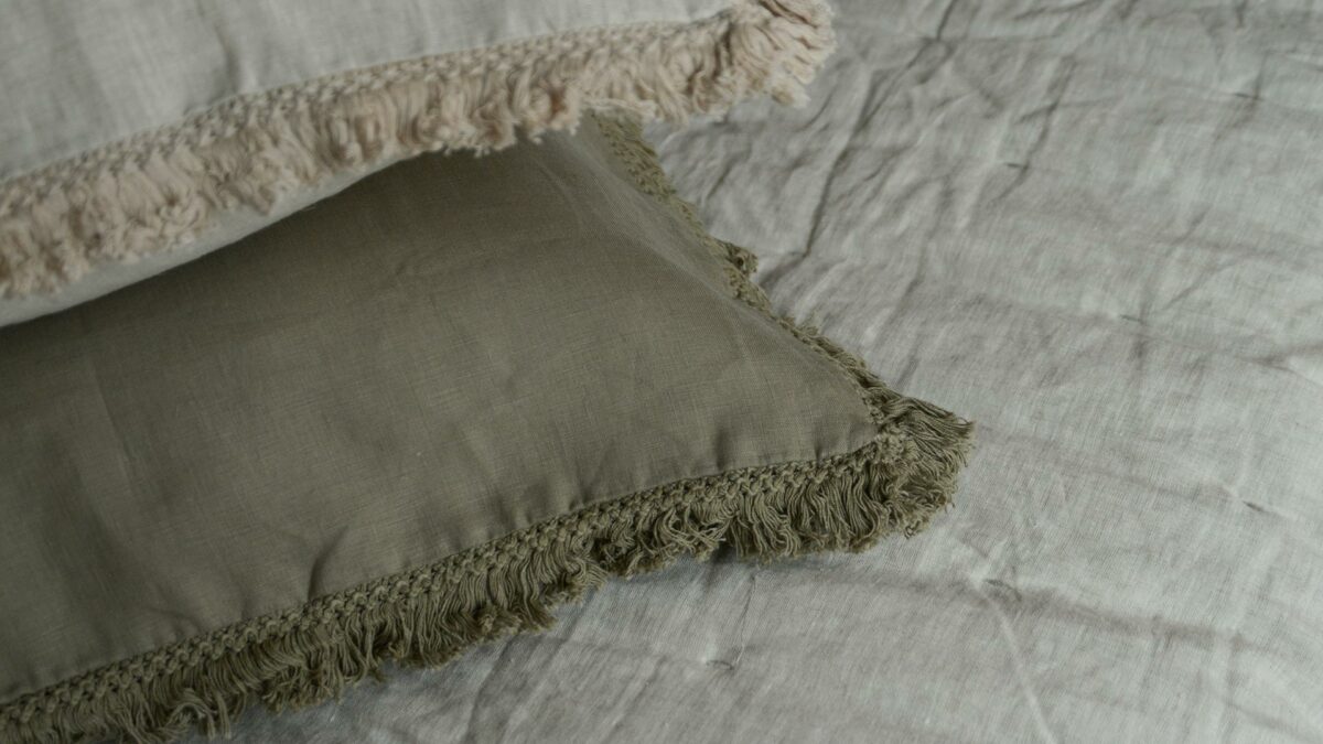 Luxury Linen Bedding in Olive or Stone - Image 15