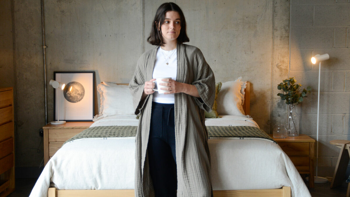 Fine Organic Cotton Bath Robes - Khaki or Clay - Image 2