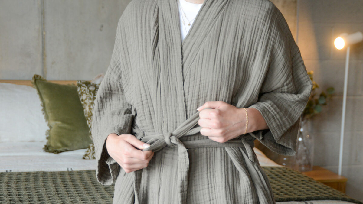 Fine Organic Cotton Bath Robes - Khaki or Clay - Image 6