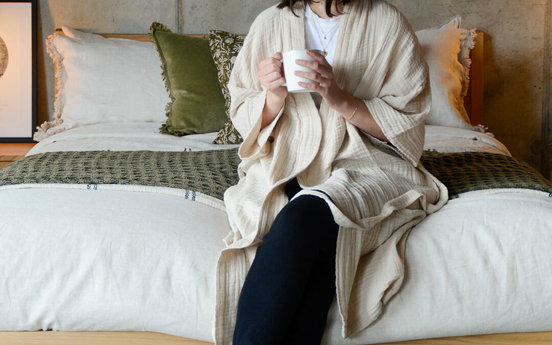 Fine Organic Cotton Bath Robes - Khaki or Clay - Image 4