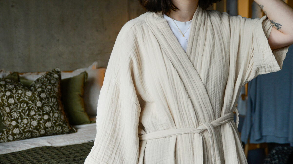 Fine Organic Cotton Bath Robes - Khaki or Clay - Image 3