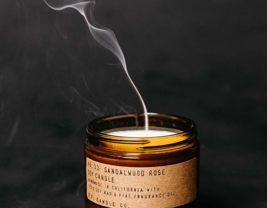 P.F scented candles - sandalwood rose
