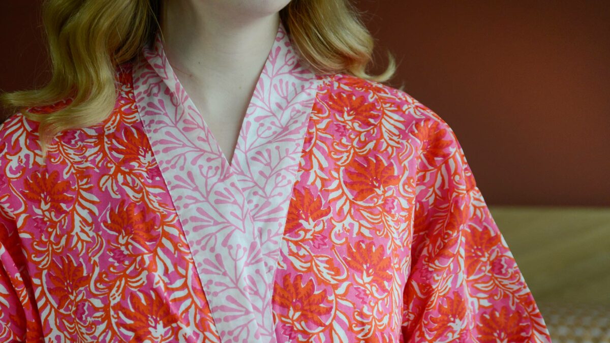 Pink & Orange Floral Kimono - Image 2