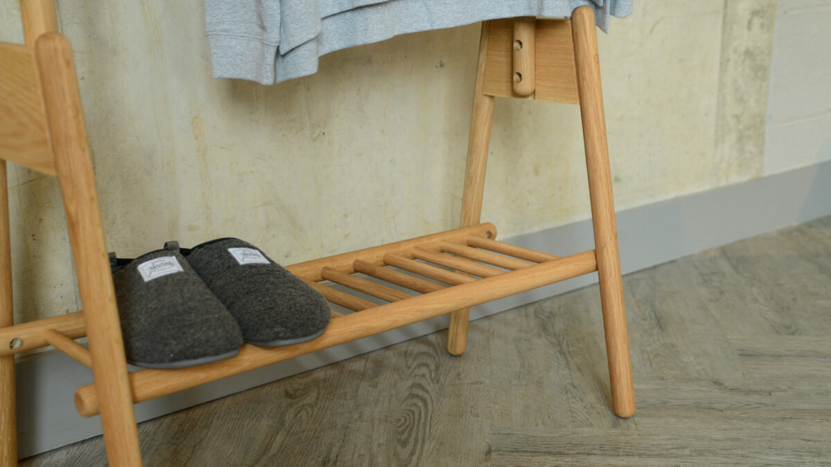 Oak Spindle Clothes Rail - Image 4