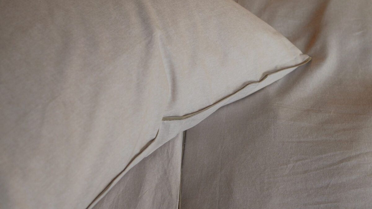 Chambray Cotton Bedding - Grey, Ecru or Peach - Image 9