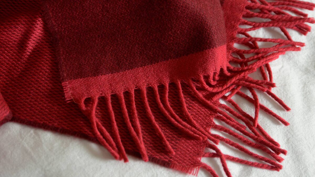 Cashmere & Merino Wrap - Red or Orange - Image 3