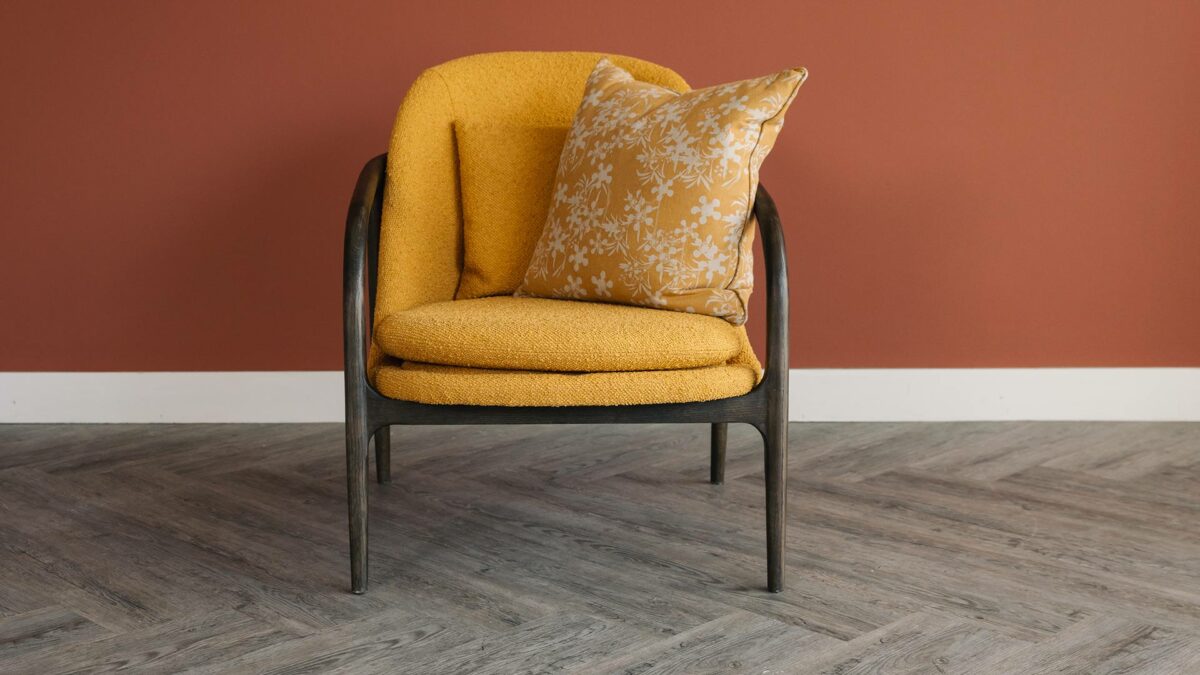 Boucle Armchairs - Ochre or Taupe - Image 6