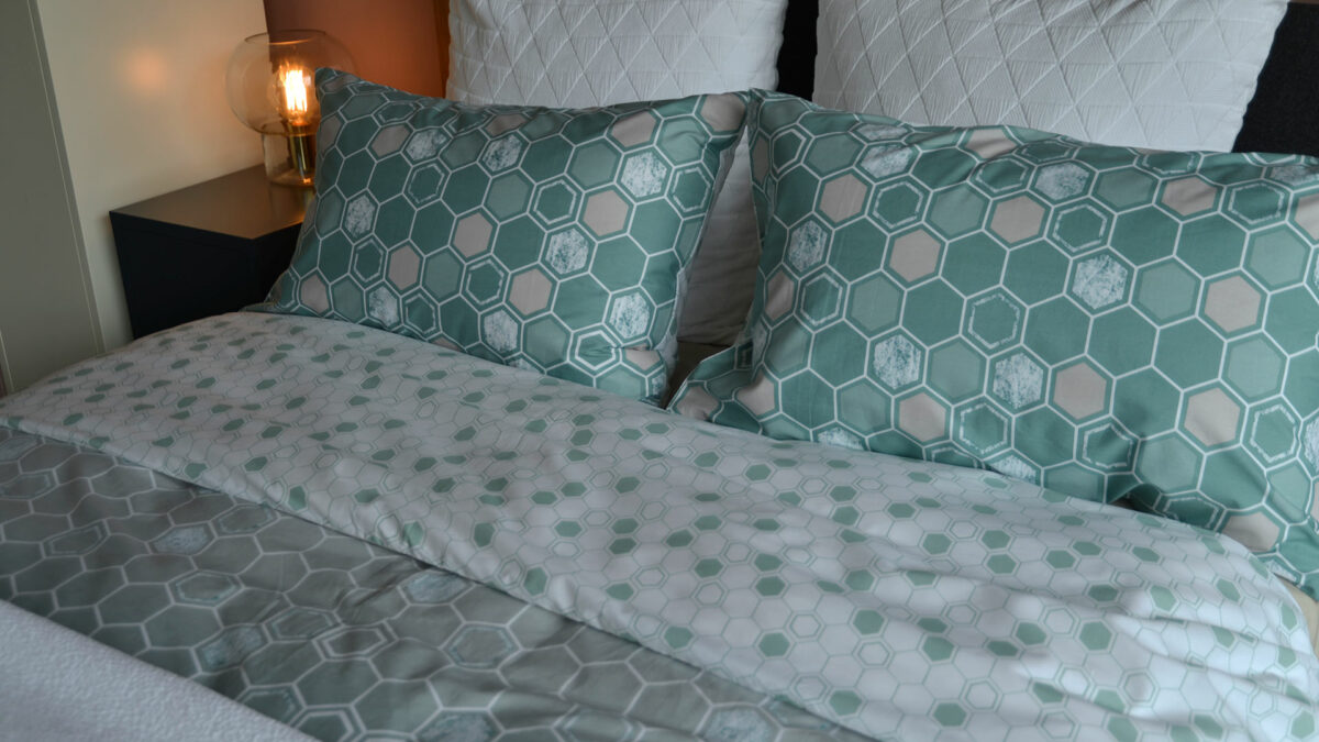 Honeycomb Duvet Set - Sage and Stone - Image 10
