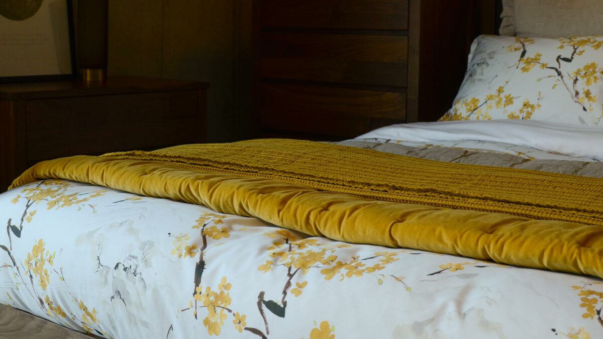 Velvet Reversible Quilt - Turmeric Yellow - Image 7