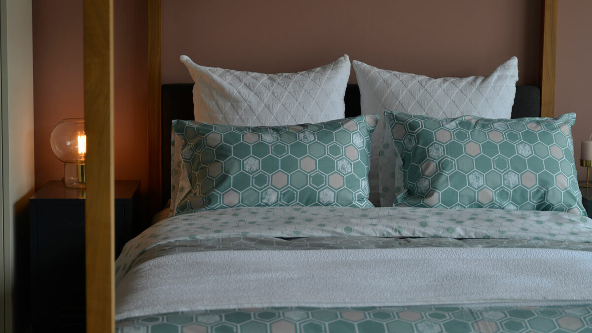 Honeycomb Duvet Set - Sage and Stone - Image 9