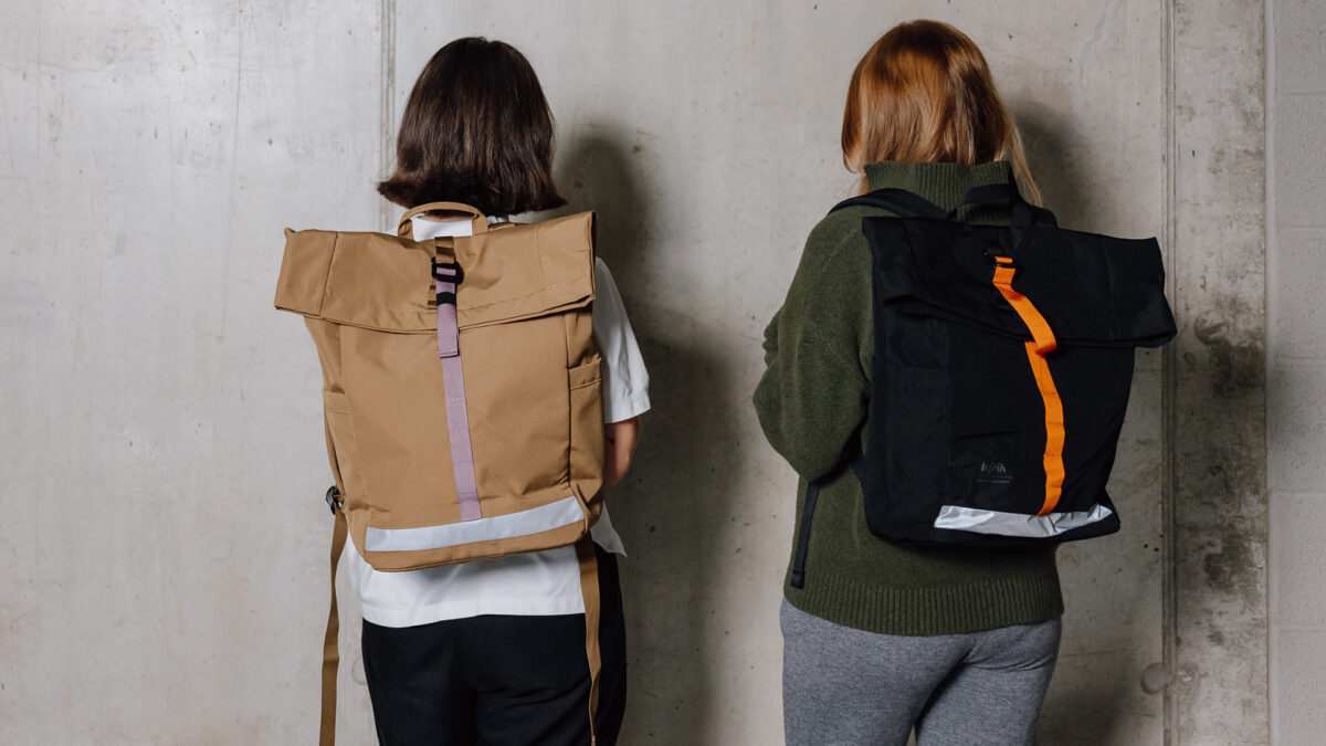Recycled Polyester Roll-Top Backpacks - 2 Colours