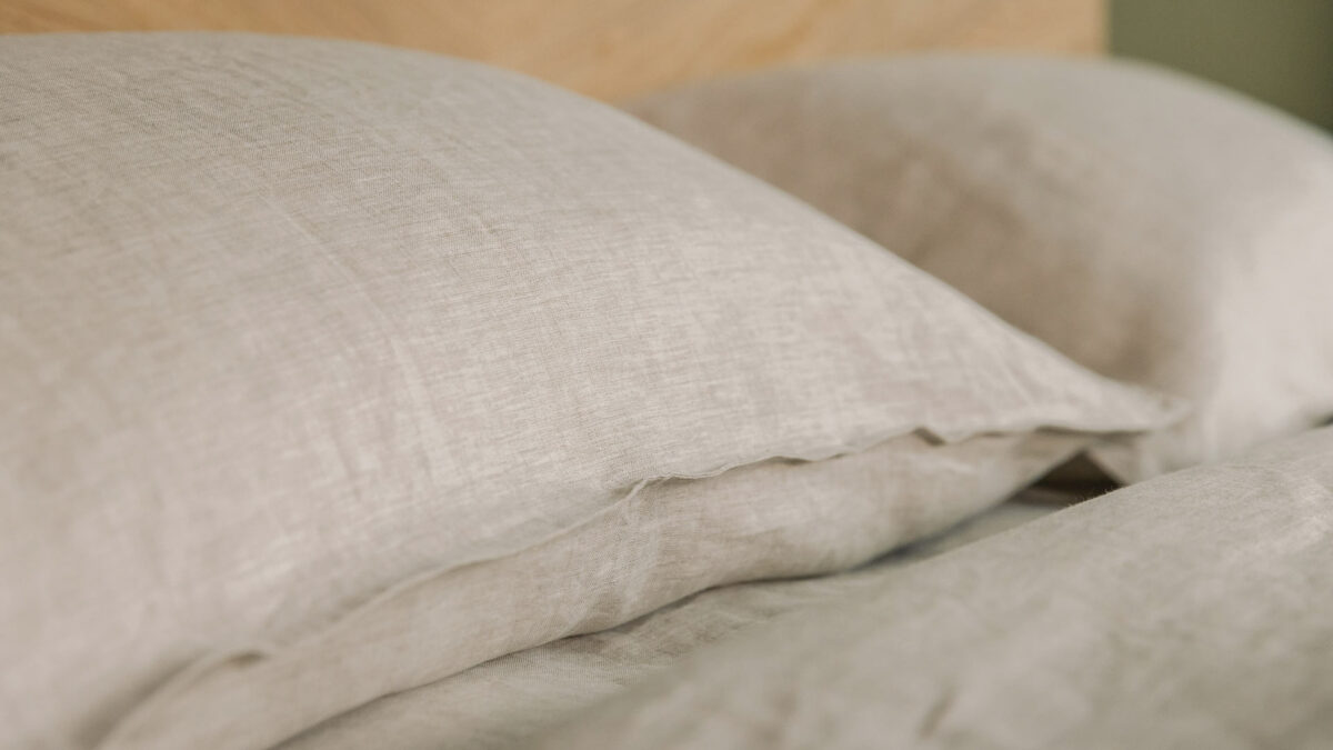Luxury Linen Bedding in Olive or Stone - Image 11