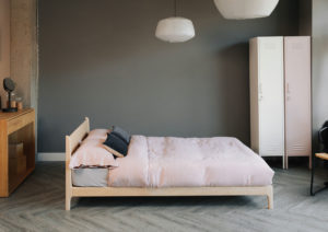 Low solid wooden hand crafted Pimlico bed in Maple