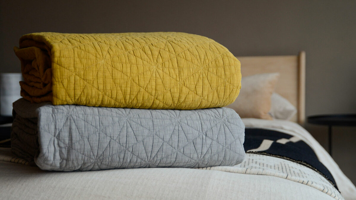Embroidered Bedspreads - Hexagon Design