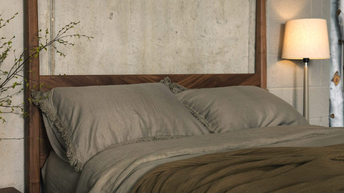 Luxury Linen Bedding in Olive or Stone - Image 4