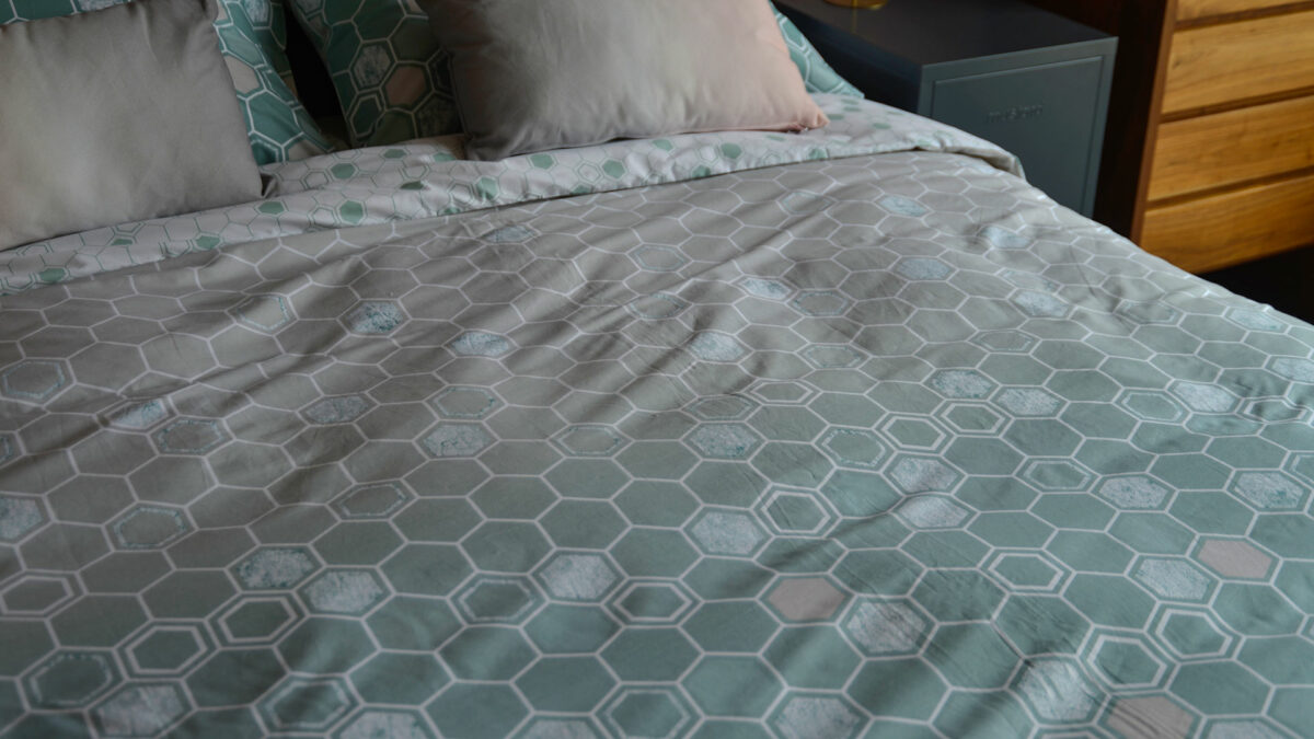 Honeycomb Duvet Set - Sage and Stone - Image 6