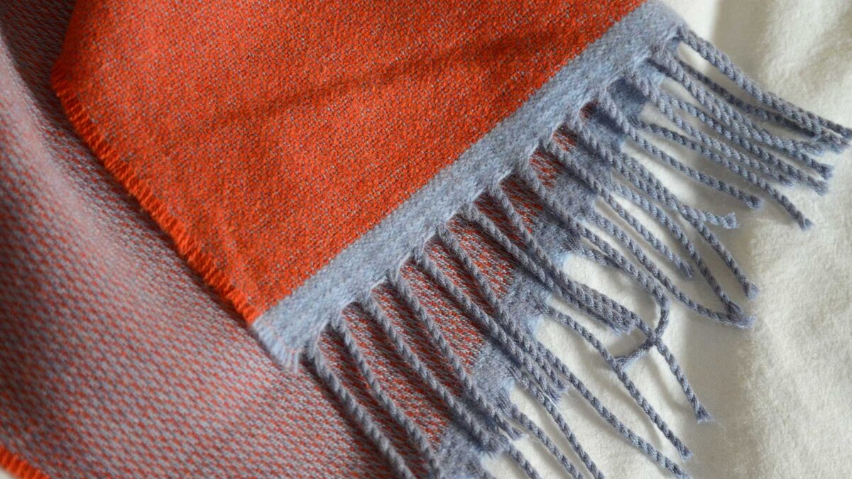 Cashmere & Merino Wrap - Red or Orange - Image 4