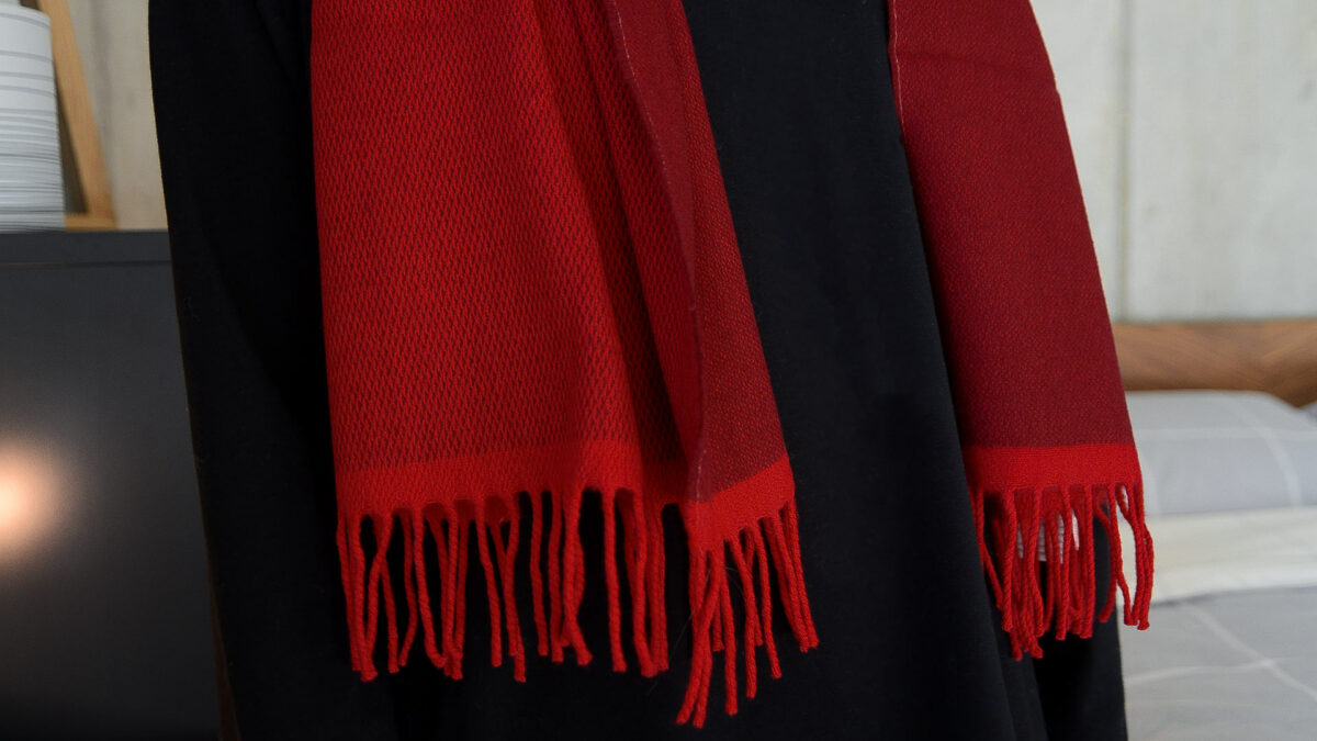Cashmere & Merino Wrap - Red or Orange - Image 5