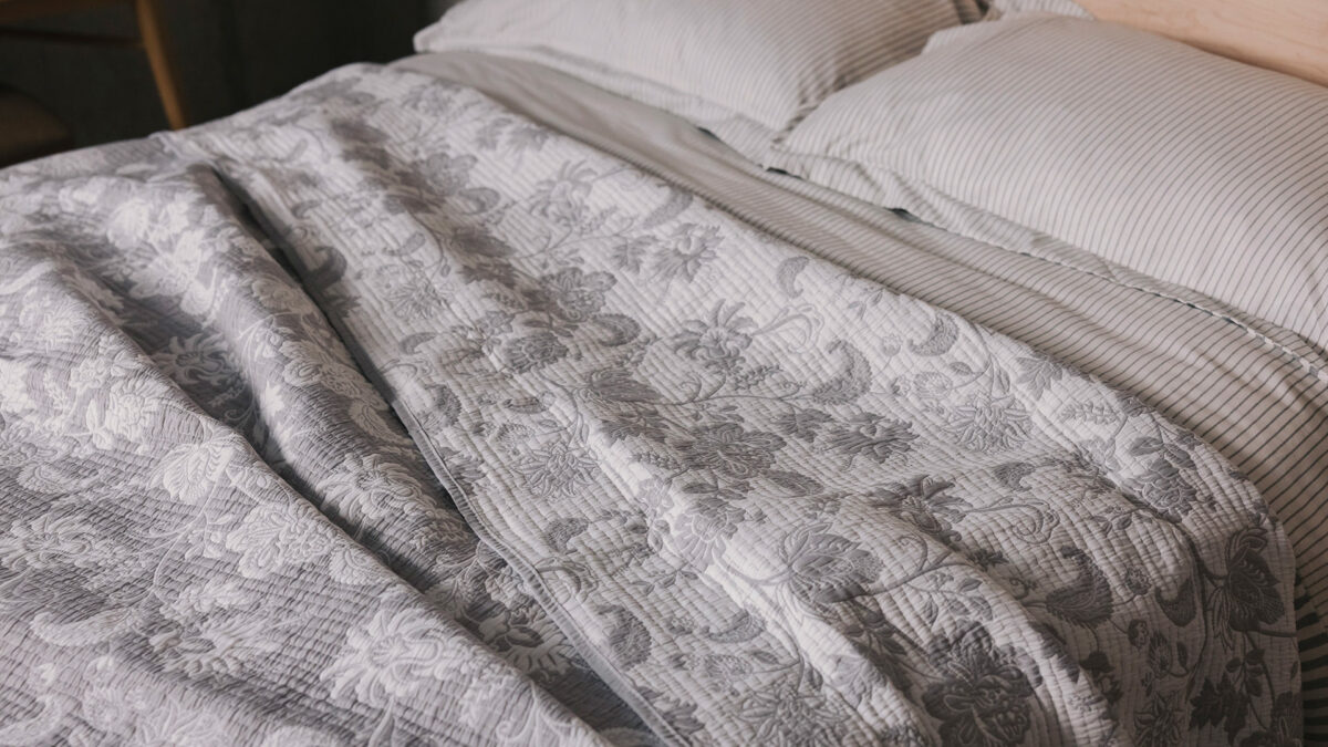 Jacquard Bedspread - Grey or Green - Image 8
