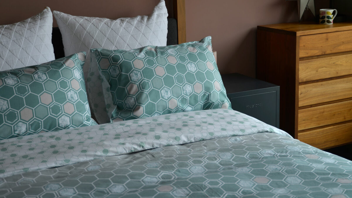 Honeycomb Duvet Set - Sage and Stone