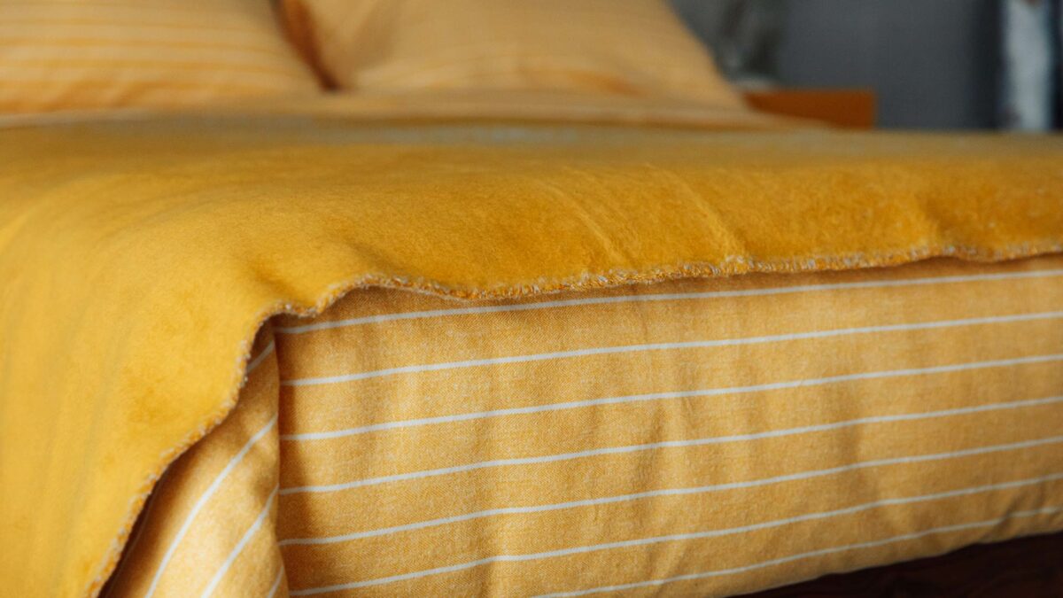 Yellow & Ivory Brushed Cotton Duvet Set - Image 5
