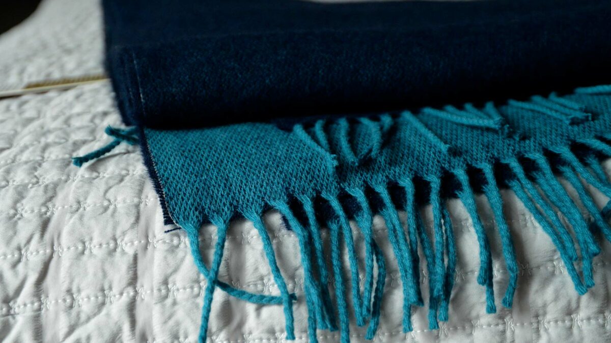 reversible lambswool throw