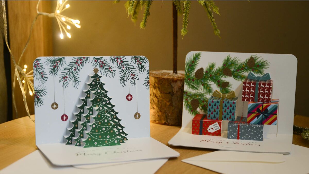 contemporary pop up xmas cards