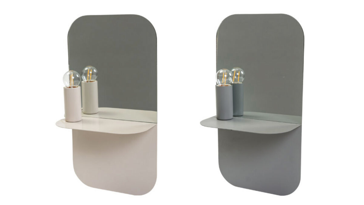 Metal Bedside Shelf with Mirror & Light - Image 6