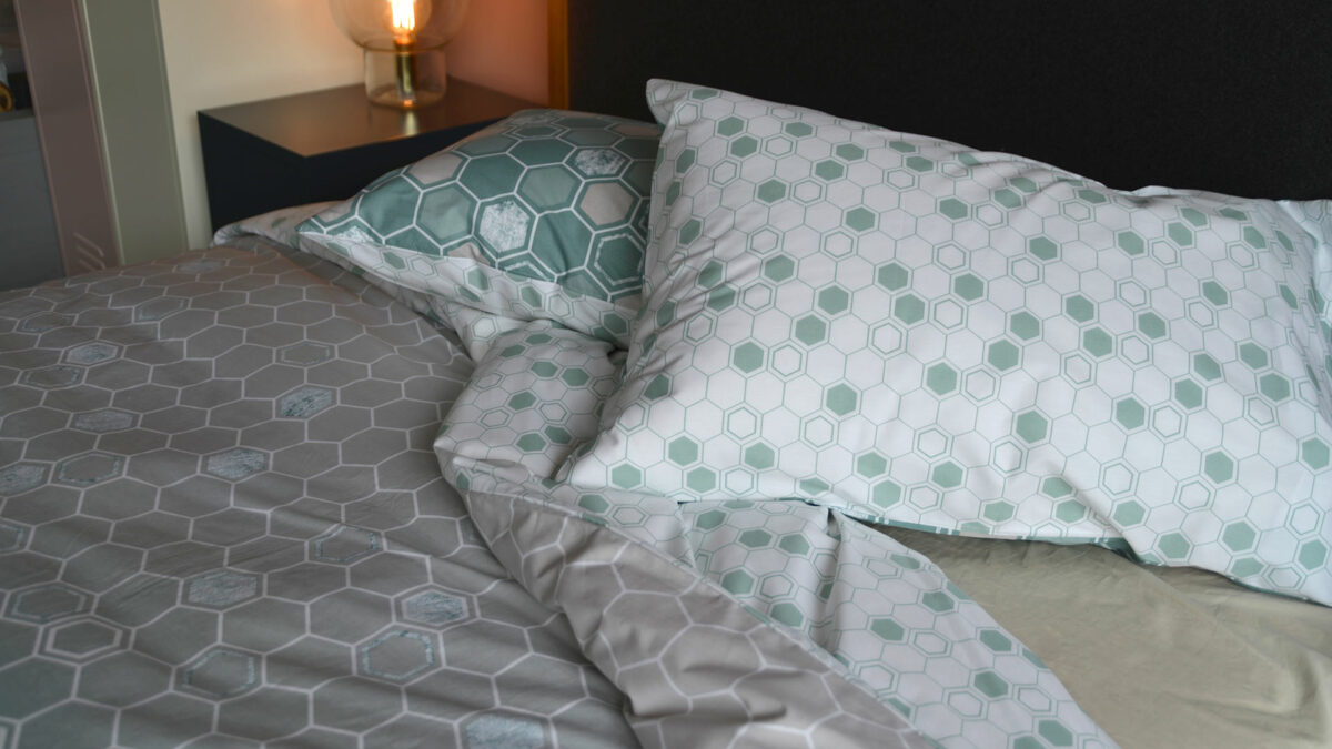 Honeycomb Duvet Set - Sage and Stone - Image 3