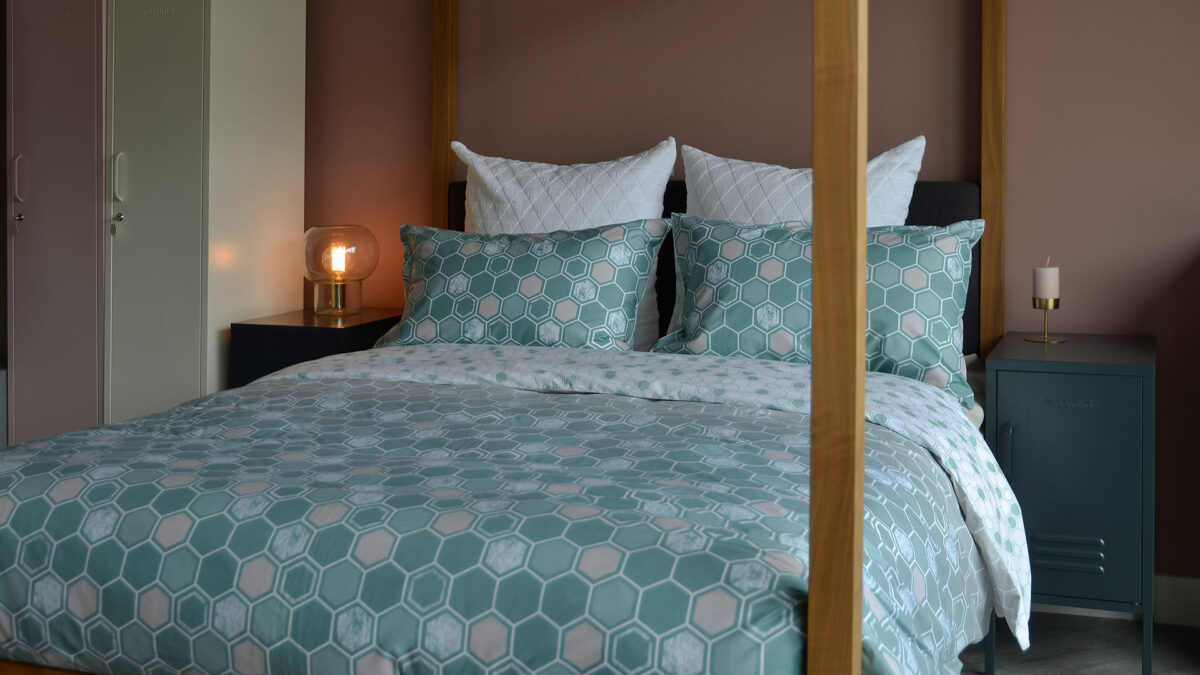Honeycomb Duvet Set - Sage and Stone - Image 2