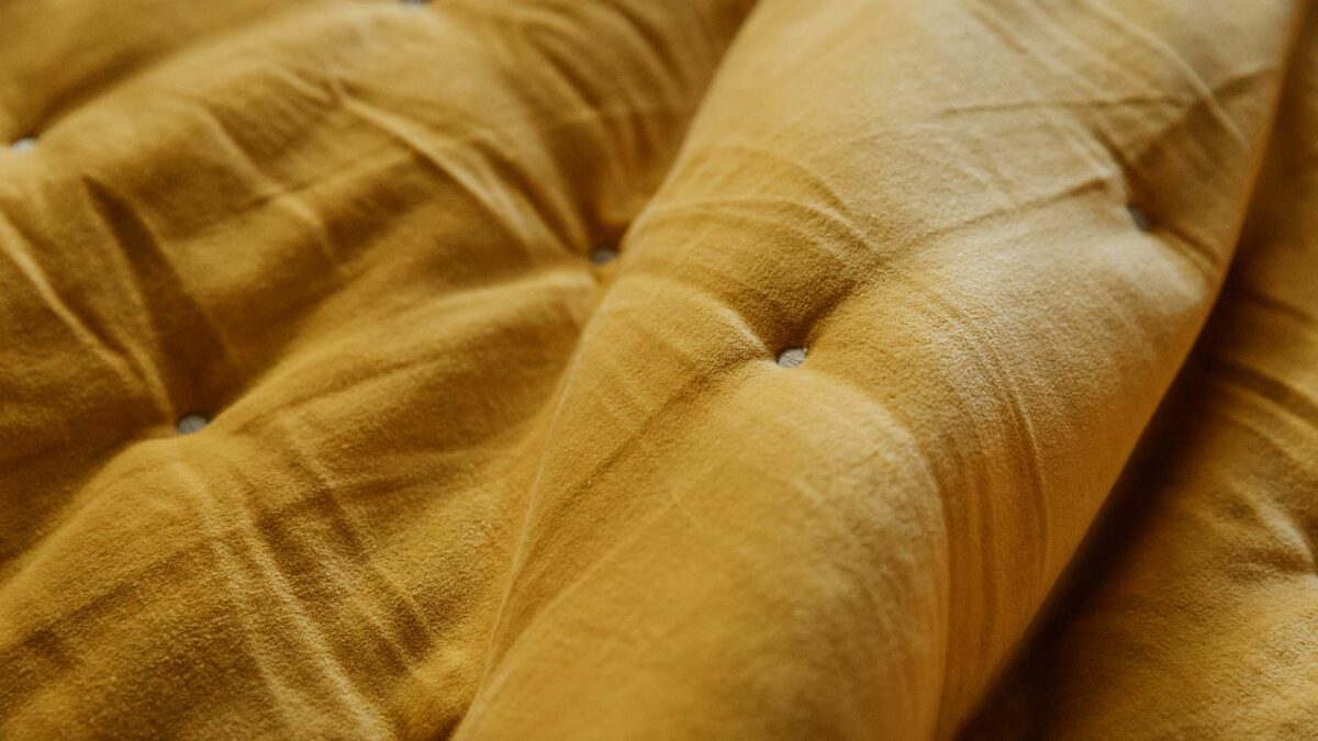 deep yellow velvet quilt