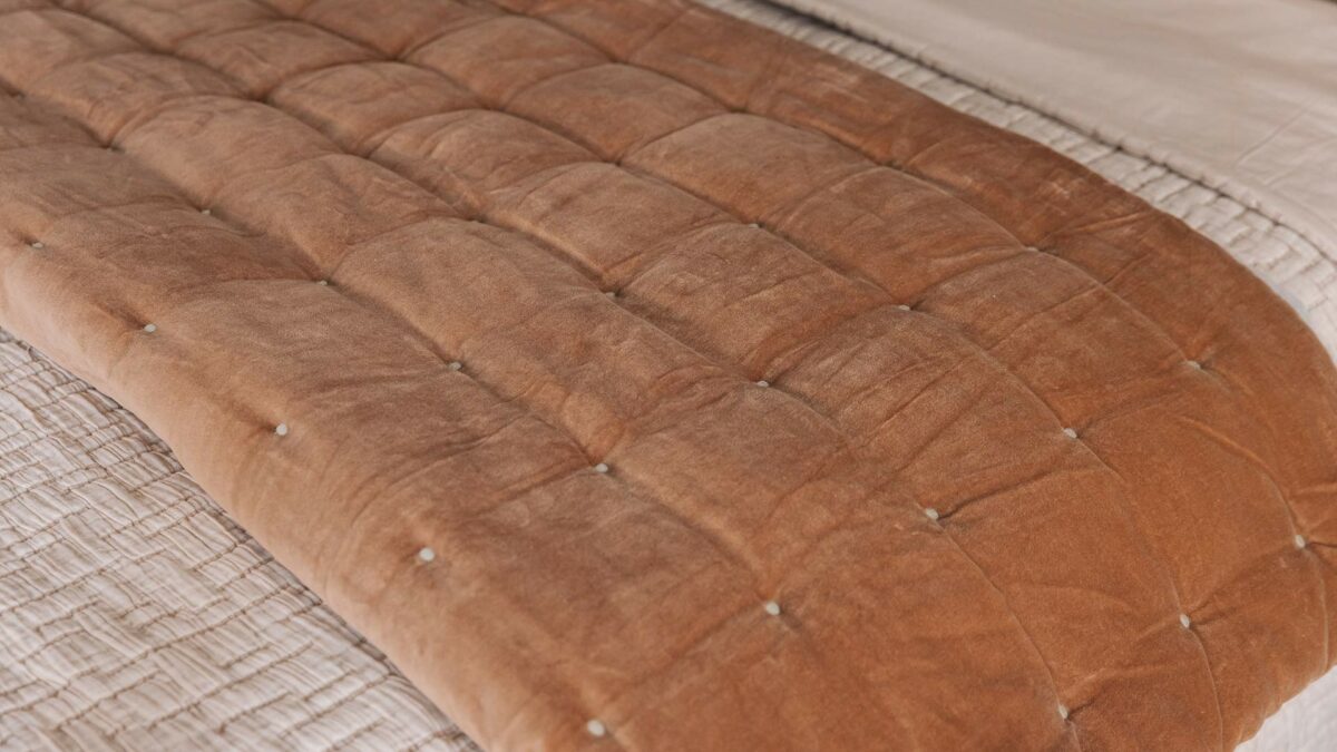 Velvet Reversible Quilt - Cinnamon - Image 4