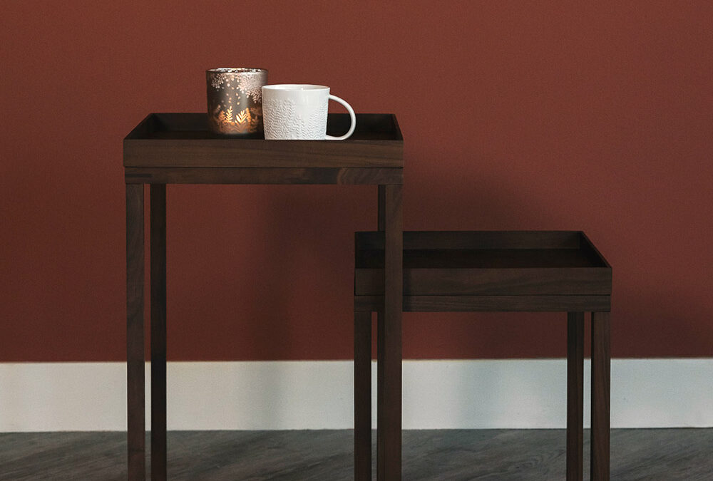 Modern Walnut Nest of Tables - Image 4