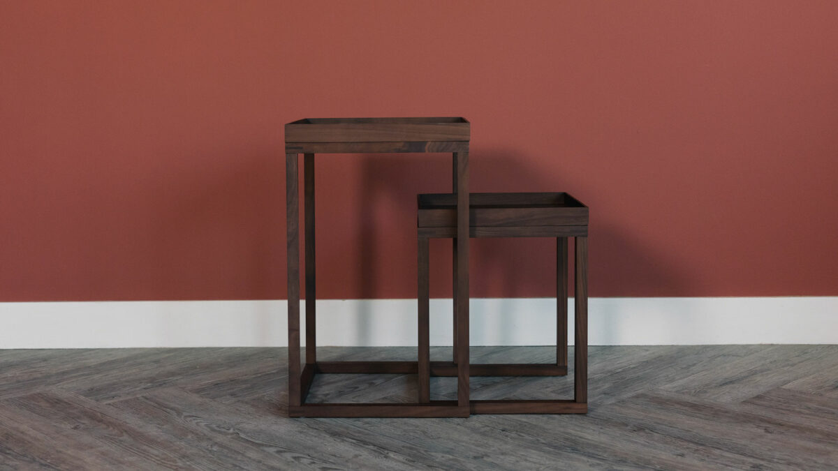 Modern Walnut Nest of Tables - Image 3