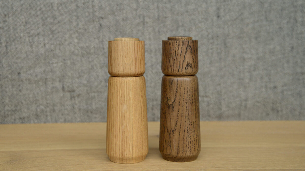 modern wooden salt and pepper grinders